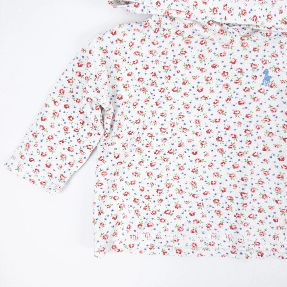 Ralph Lauren Baby‎ 6m Cotton Floral Print Long Sleeve Shirt Pullover Logo